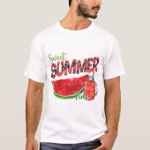 スイートサマータイムスイカレオパード印刷デザイン Tシャツ (正面)
