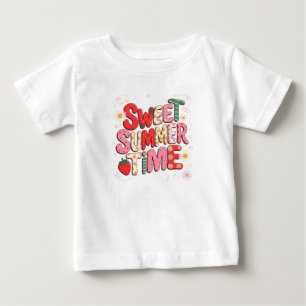 スイートサマータイム コケット ストロベリー レトロビーチ ベビーTシャツ