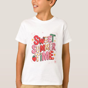 スイートサマータイム コケット ストロベリー レトロ ビーチ Tシャツ