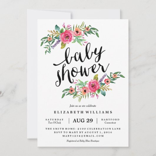 スイートサマーベビーシャワー招待状 招待状 (正面)