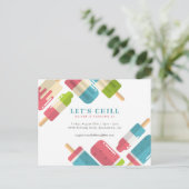 スイートサマーポップシクルキッズバースデーパーティー インビテーションポストカード (スタンド正面)