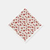スイートサマーレッドさくらんぼガーデン スタンダードカクテルナプキン (角)