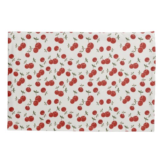 スイートサマーレッドさくらんぼガーデン 枕カバー (裏面)