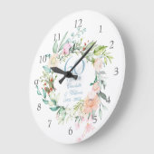 スイートサマー ローズ ガーランド 60周年 / 75周年 ラージ壁時計 (傾斜)