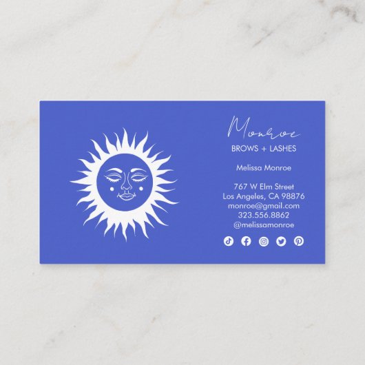 スイートサンシャインレインボーホソーシャルエレガントアイコン 名刺 (裏面)