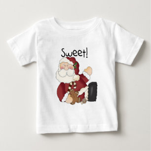 スイートサンタホリデーTシャツとギフト ベビーTシャツ