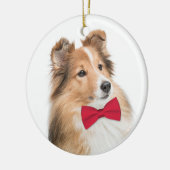 スイートシェットランド・ シープドッグクリスマス飾り セラミックオーナメント (左)