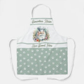 スイートシェフキャットハットキッチンパウパーソナライズされたプリント エプロン (正面)