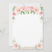 スイートシック赤面ピンクフローラグリーンリーベビーシャワー 招待状 (裏面)