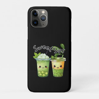 スイートシップスカワイイタピオカドリンクペア iPhone 11 PROケース