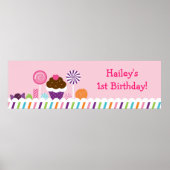 スイートショップキャンディ誕生日バナーサイン ポスター (正面)