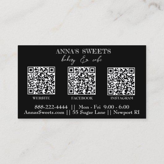 *~*スイートショップベーカリー3 QRソーシャルメディア 名刺 (裏面)