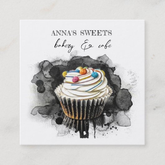 *~*スイートショップベーカリーQRソーシャルメディア スクエア名刺 (正面)