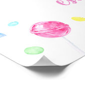 スイートショップ棒つきキャンデーキャンディ誕生日ウェルカム ポスター (角)