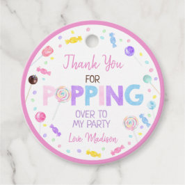 スイートショップ棒つきキャンデーキャンディ誕生日サンキュー フェイバータグ