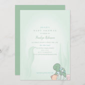 スイートシータートルベビーシャワー招待状 招待状 (正面/裏面)