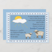 スイートシープベビーシャワーの招待 招待状 (正面/裏面)