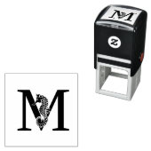 スイートシーホースオーバー独身のイニシャルモノグラはっきりしたム セルフインキングスタンプ (インサイチュ)