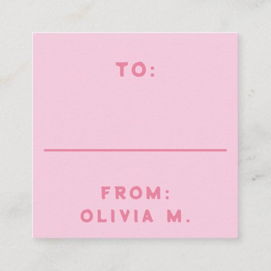 スイートジェラートピンク教室バレンタインデーカード エンクロージャーカード (裏面)