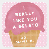 スイートジェラートPink Classroomバレンタインデー スクエアシール (正面)
