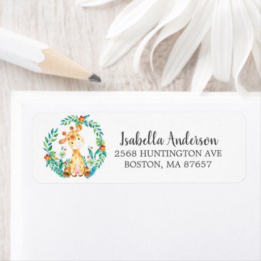 スイートジャングルキレーフベビーシャワー住所 シール (インサイチュ)