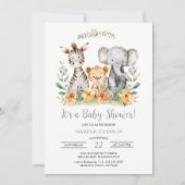 スイートジャングルサファリベイビーシャワー招待状 招待状 (正面)