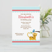 スイートジャングルタイガーガールの誕生日招待状 招待状 (スタンド正面)