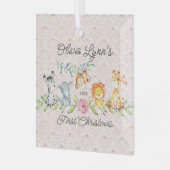 スイートジャングルフォトベビーの初めてのクリスマス ガラスオーナメント (正面左)