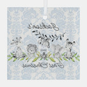 スイートジャングルフォトベビーの初めてのクリスマス ガラスオーナメント (裏面)