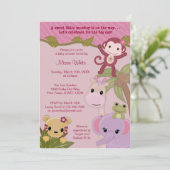 スイートジャングルベビーベビーシャワー招待状サファリ 招待状 (スタンド正面)