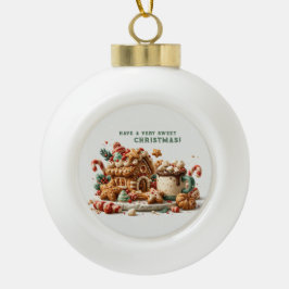 スイートジンジャーブレッドハウス クリスマス セラミックボールオーナメント