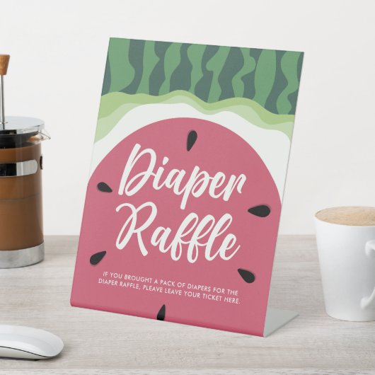 スイートスイカおむつラッフルサマーベビーシャワー 台座サイン (インサイチュ)