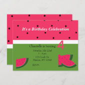 スイートスイカの誕生日招待状 招待状 (正面/裏面)