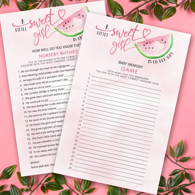 スイートスイカ両面ベビーシャワーゲーム (クリエイターアップロード済み)