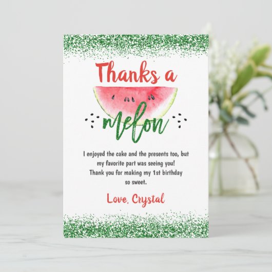 スイートスイカ感謝していア誕生日 サンキューカード (スタンド正面)