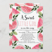 スイートスイカ水彩赤ちゃんシャワーbyメール 招待状 (正面/裏面)