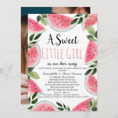 スイートスイカ赤ちゃんシャワーbyメール写真 招待状 (正面/裏面)