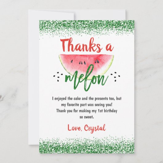 スイートスイカ サンクスメロン 誕生日 サンキューカード (正面)