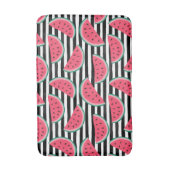 スイートスイストライプカの白黒模様 バスマット (正面縦)