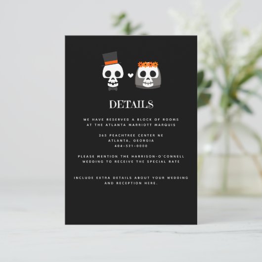 スイートスカル結婚式招待状エンクロージャカード エンクロージャーカード