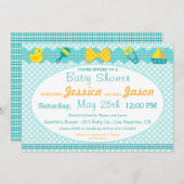スイートスクラップブックボーイベビーシャワー招待状 招待状 (正面/裏面)