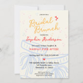スイートスクリプトコケットボウブライダルシャワーブランチ 招待状 (正面)