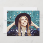 スイートスクリプトハート卒業写真 サンキューカード (正面)