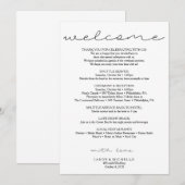 スイートスクリプト ウェディングのスケジュール - ウェディング ウェルカム 招待状 (正面/裏面)