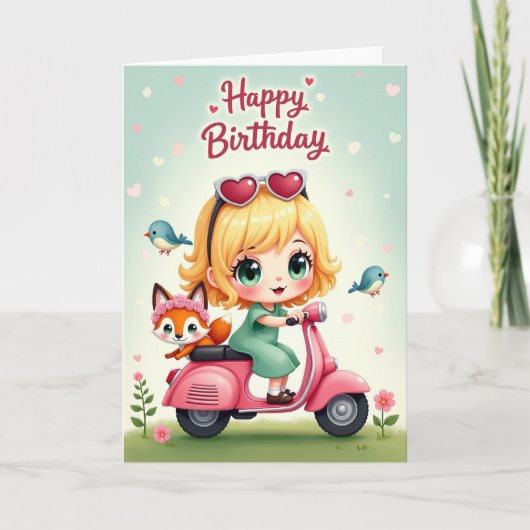 スイートスクーター誕生日カード カード (正面)