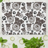 スイートスタンダードシュナウザーミニチュアペットパピードッグ キッチンタオル (折り畳み)