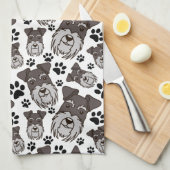 スイートスタンダードシュナウザーミニチュアペットパピードッグ キッチンタオル (四つ折り)