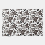 スイートスタンダードシュナウザーミニチュアペットパピードッグ キッチンタオル (横)