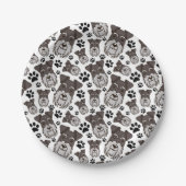 スイートスタンダードシュナウザーミニチュアペットパピードッグ ペーパープレート (正面)