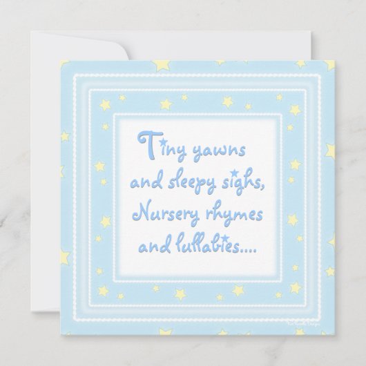 スイートスターズブルーベイビーシャワー招待状 招待状 (正面)